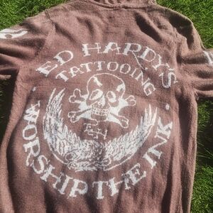 ED HARDY Cotton Lambswool Angora Alpaca Hoodie